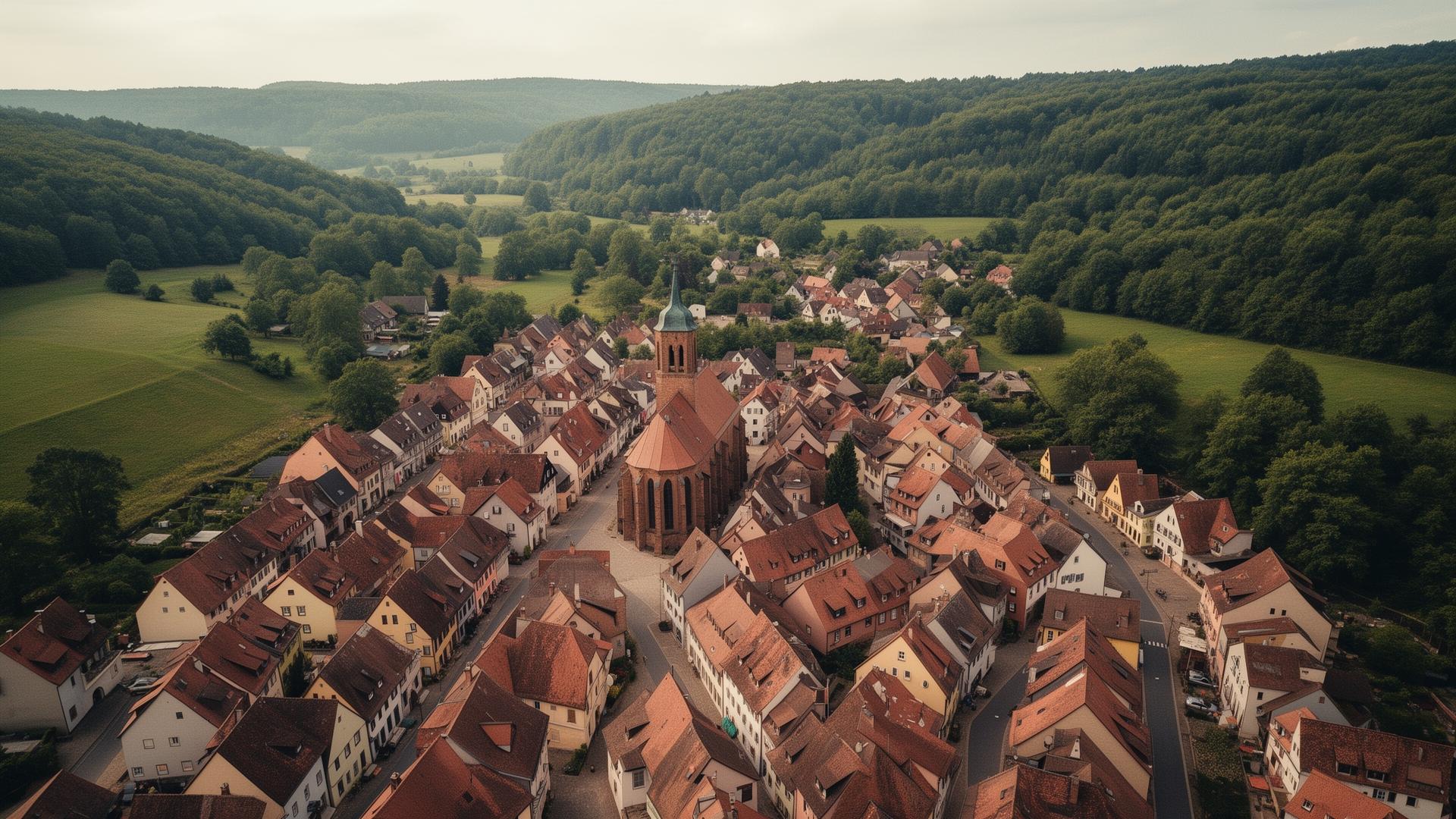 Typische Ortsstruktur in der Region Schwarzwald-Baar-Kreis