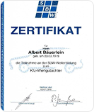 SSW Zertifikat KFZ-Wertgutachter – Albert Bäuerlein